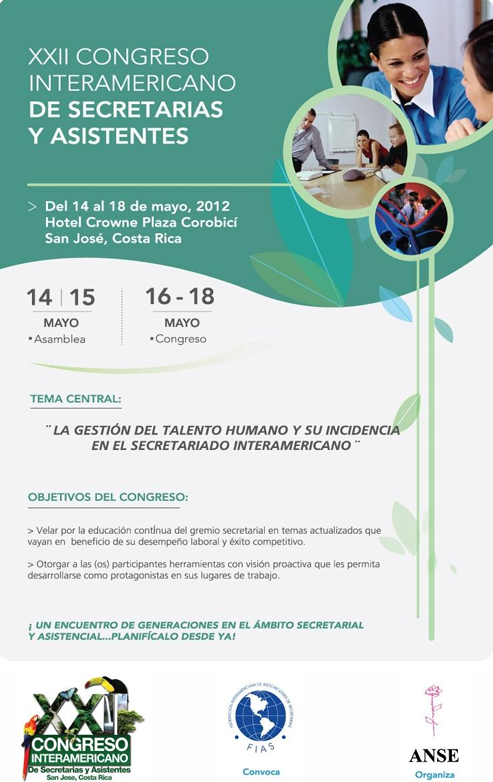 Federación Interamericana de Asociaciones de Secretarias (FIAS) Asociación Nacional de Secretarias y Asistentes (ANSE) Memoria del XXII Congreso Interamericano de Secretarias y Asistentes